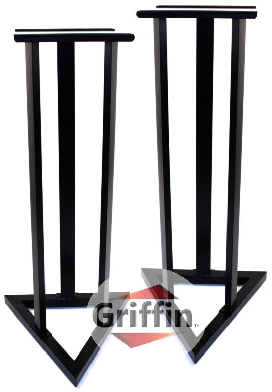 Studio Monitor Speaker Stands Heavy-Duty Surround Sound Satellite for Home Theater Pair by Griffin