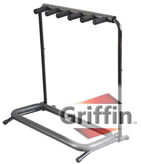 Multi Guitar Stands 5 Five Rack Stand Folding Holder on Stage by Griffin