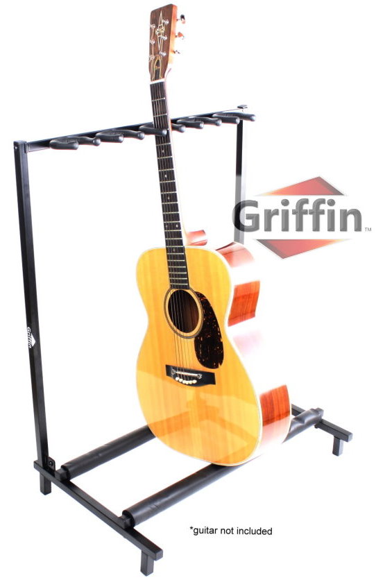 Multi Guitar Stand 5 Five Rack Stand Folding Holder on Stage by Griffin