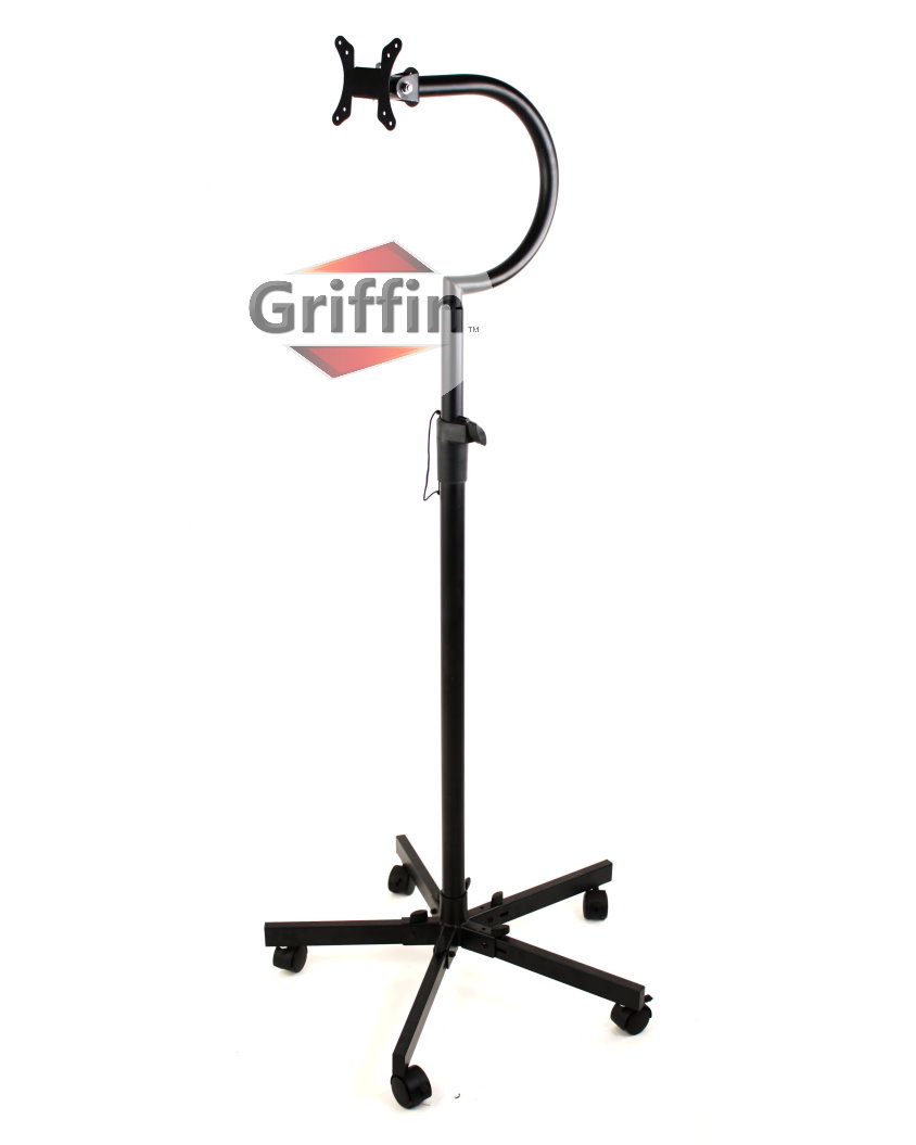 Mobile LCD Cart with Casters Rolling Nesting Plasma TV Stand on Wheels AV Flat Pannel Mount 32" Screen by Griffin