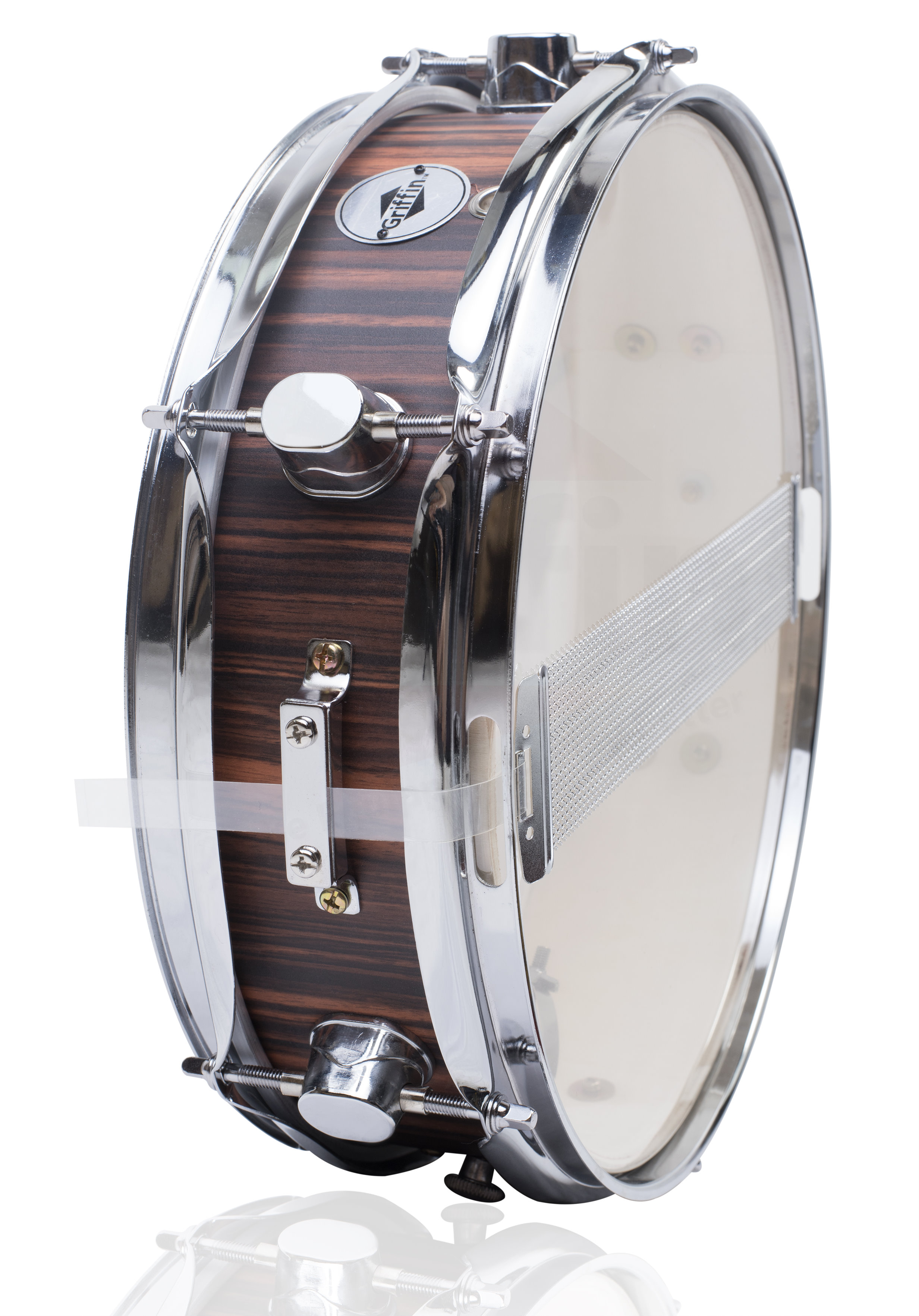 Piccolo Snare Drum 13" x 3.5" by Griffin Deluxe Poplar Black Hickory