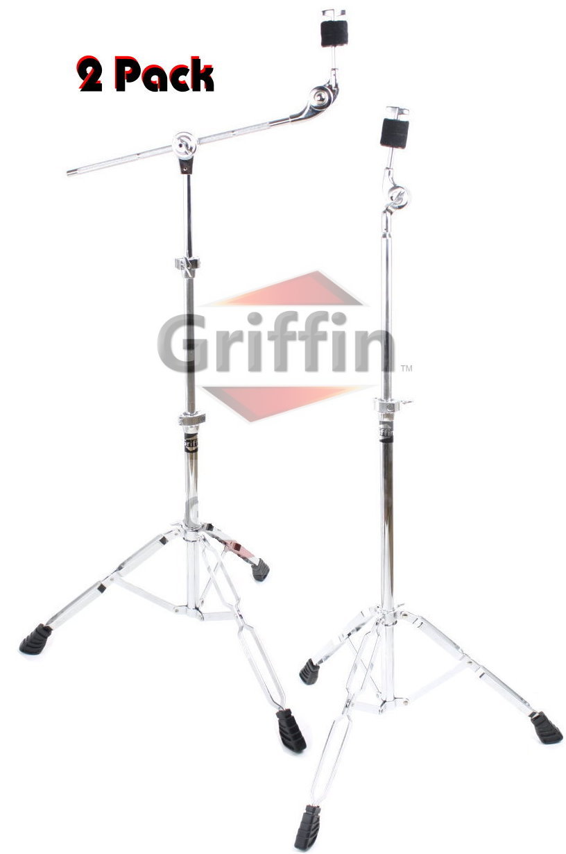Cymbal Stand Package Boom Cymbal Stand & Straight Cymbal Stand Double Braced by Griffin 