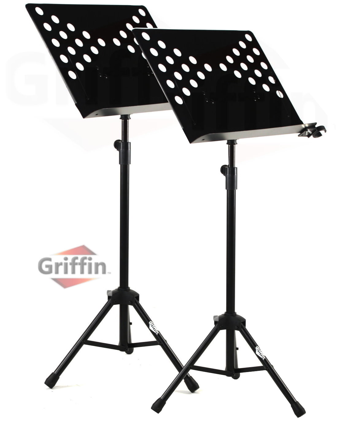 2 Pack Music Stand Deluxe CONDUCTOR Sheet Metal Tripod Folding Stage