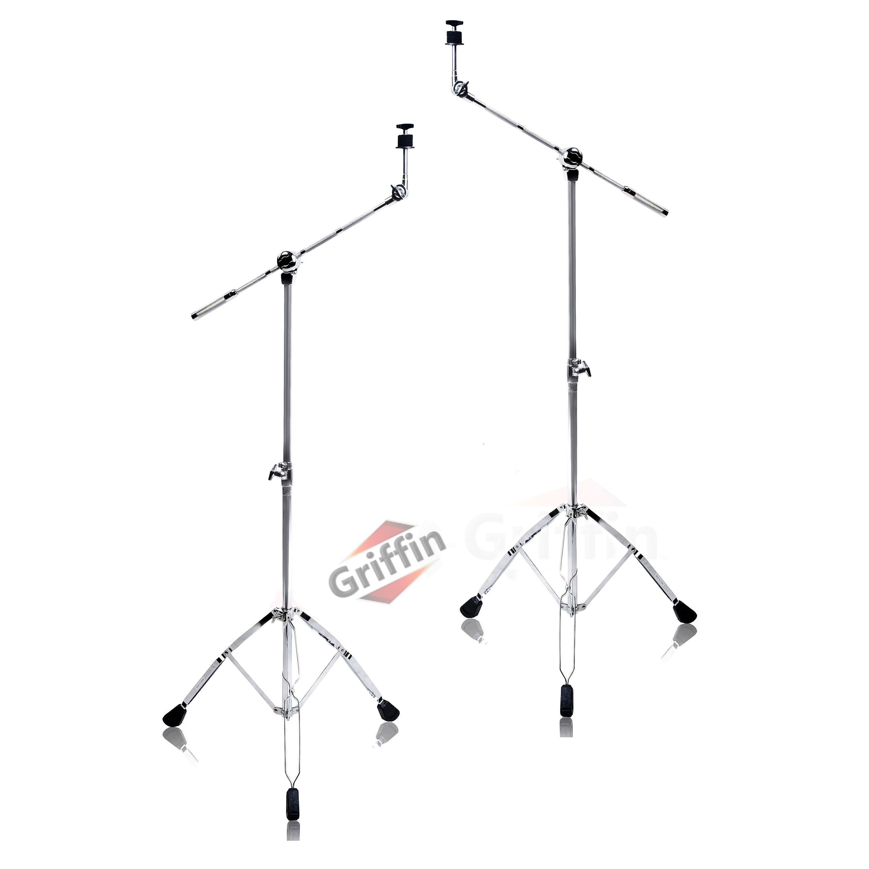 Cymbal Boom Stands Drum Hardware 2 Double-Braced Cymbal Stand Pack by Griffin