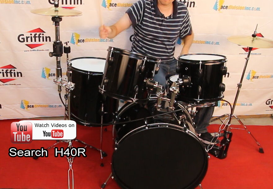 Remote HiHat Cymbal Stand Griffin Auxiliary Foot Pedal Drum Hardware