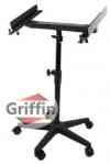 Audio-Mixer Stand on Wheels Rolling Studio Stage DJ Cart on Casters Adjustable & Portable By Griffin