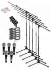 Unidirectional Microphone Package with Mic Boom Stands, XLR Cables and Clips 5 Pack by Griffin
