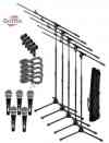 Vocal Dynamic Mics Package with Microphone Boom Stands, XLR Cables Carrying Bag and Clips 5 Pack by Griffin