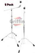 Cymbal Stand Package Boom Cymbal Stand & Straight Cymbal Stand Double Braced by Griffin