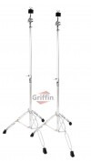 Straight Cymbal Stand Drum Hardware 2 Pack Drummers Double-Braced Cymbal Stands by Griffin