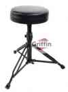 Black Drum Throne Drummers Seat Stool Heavy-Duty Hardware by Griffin