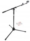 Kick Drum Mic Stand Short Microphone Boom Arm Mount Low-Profile Tripod with Mic Clip by Griffin
