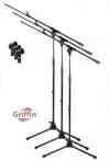 Microphone Boom Stand Package with XLR Microphone Cables, Mic Clips and Carrying Bag 3 Pack by Griffin