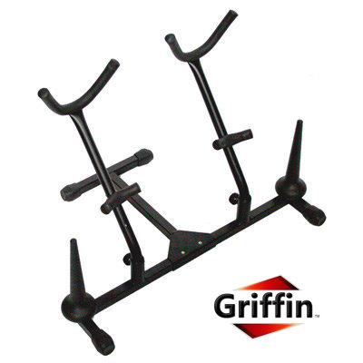Double Saxophone Stand Sax Alto Tenor FLUTE CLARINET Pegs by Griffin