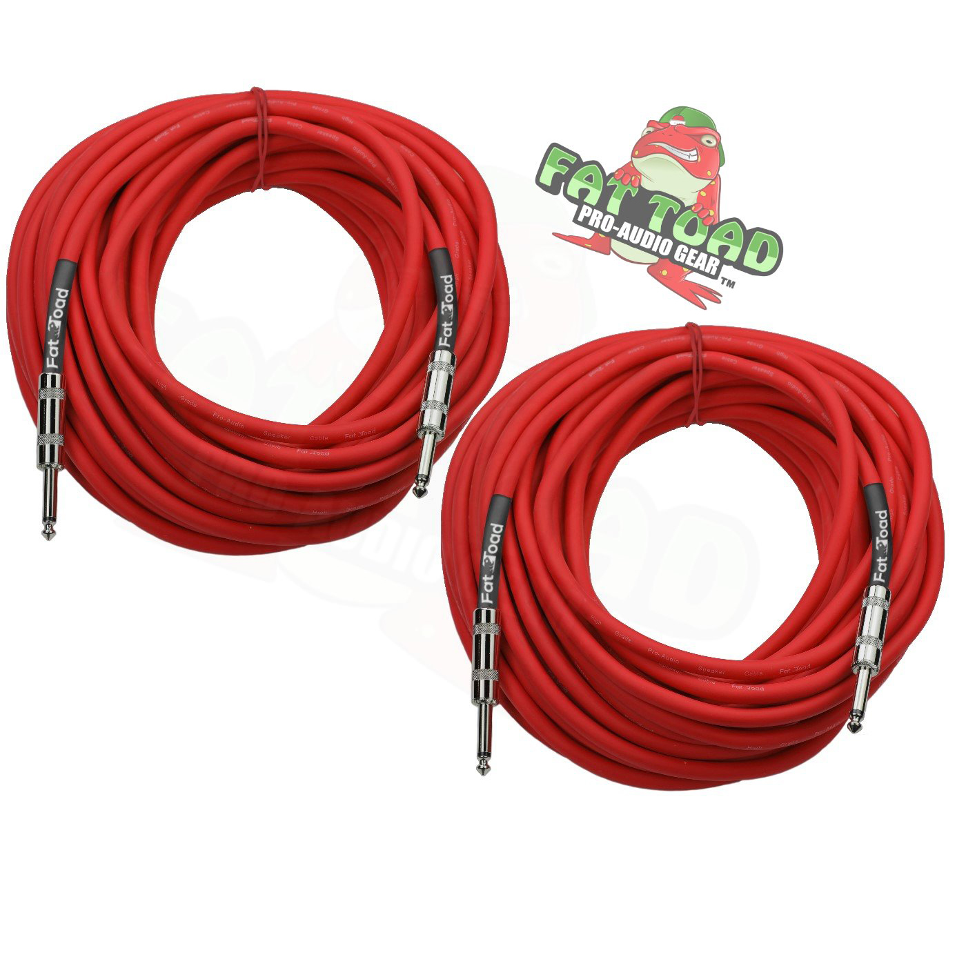 DJ Speaker Cables 50ft Cords ¼ Male Jack FAT TOAD PA Audio Stage Studio
