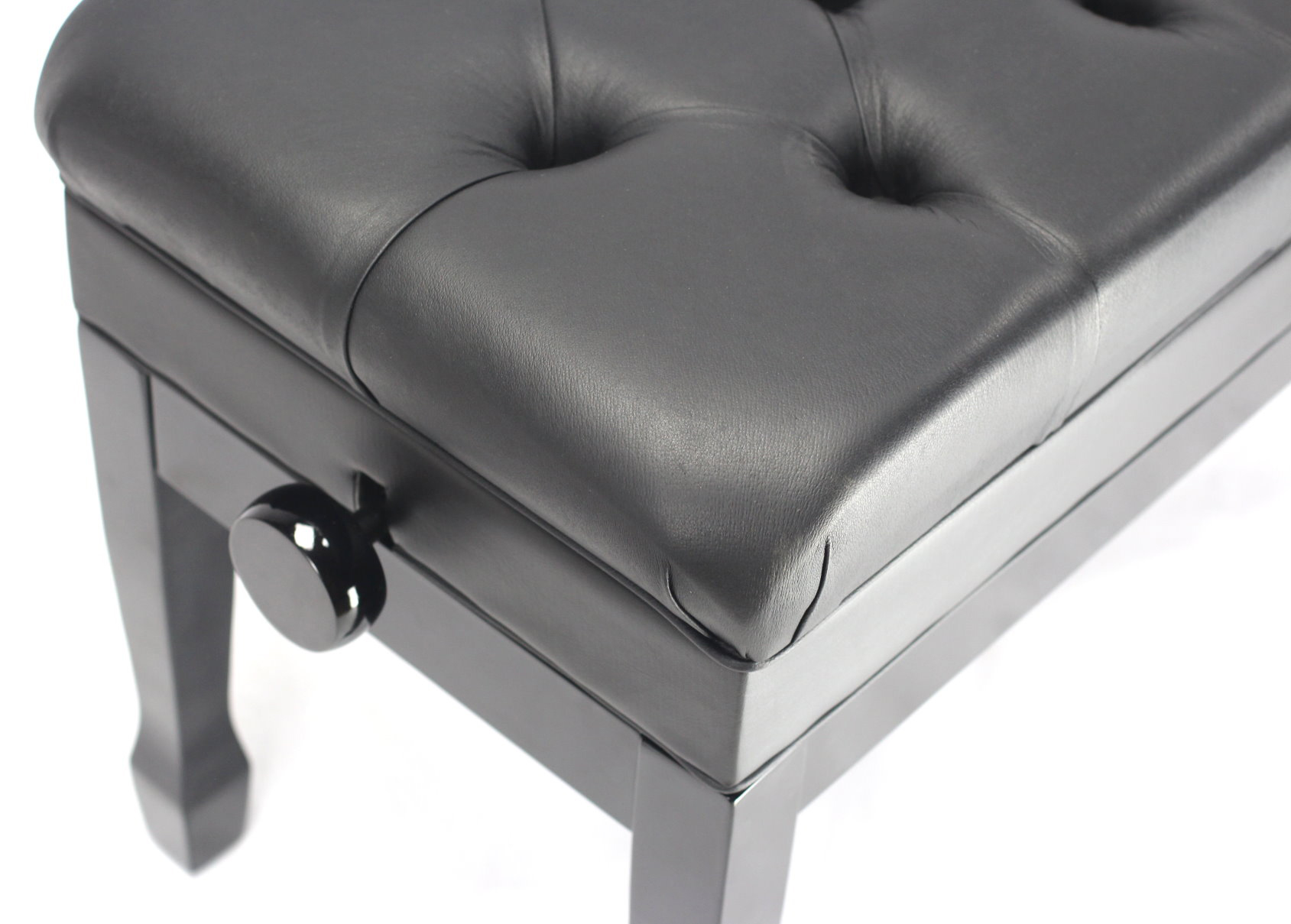 GRIFFIN Genuine Leather Duet Piano Bench Seat Black Wood Keyboard Guitar Stool eBay