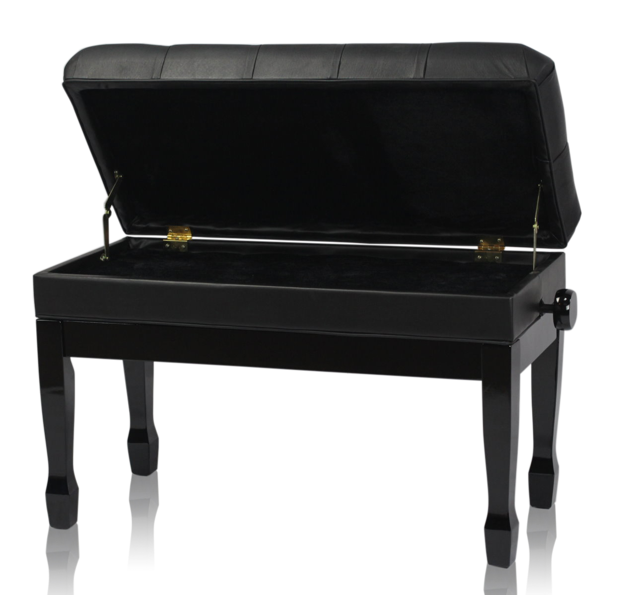 GRIFFIN Genuine Leather Duet Piano Bench Seat Black Wood Keyboard Guitar Stool eBay