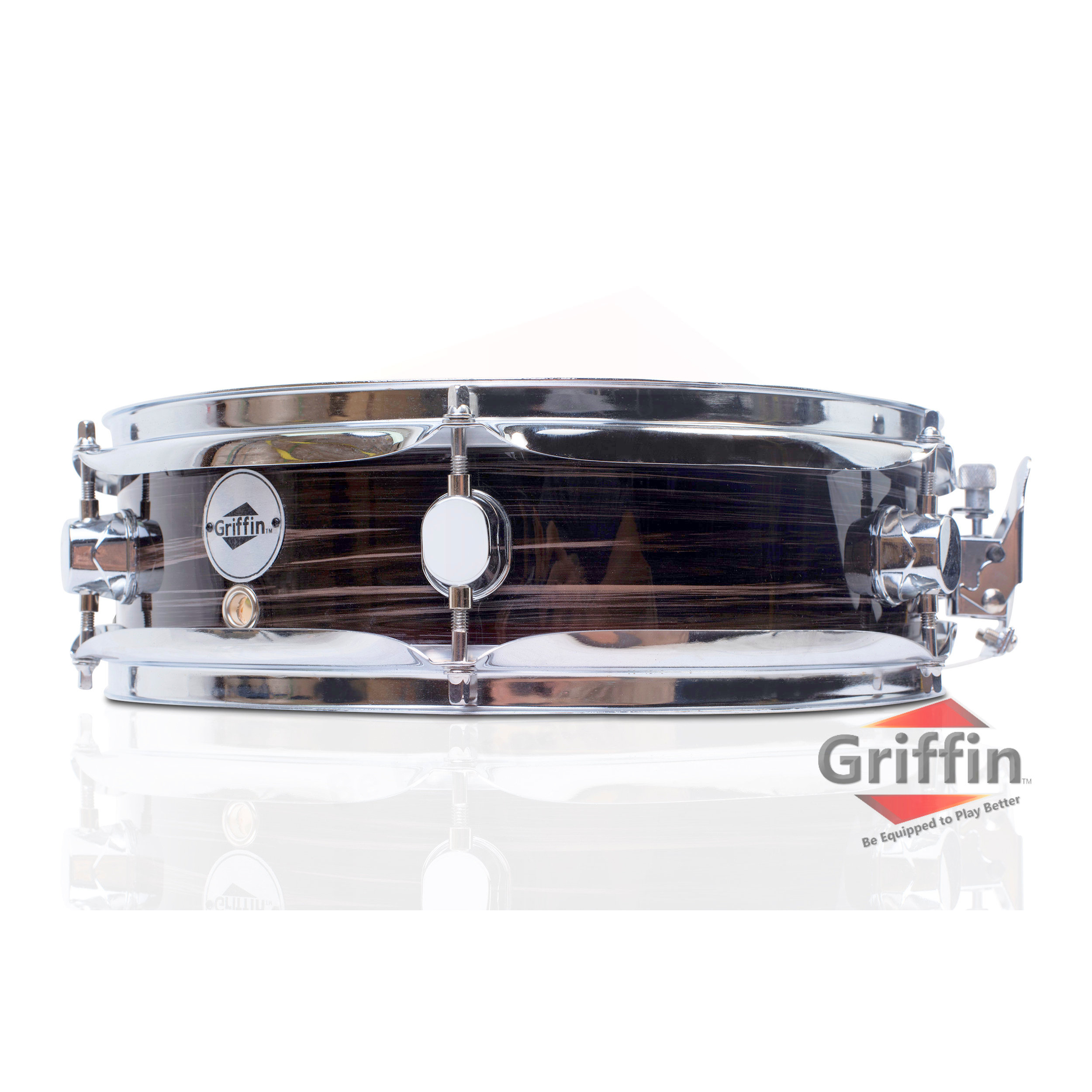 Piccolo Snare Drum by Griffin 13" x 3.5" Zebra Wood Poplar Shell