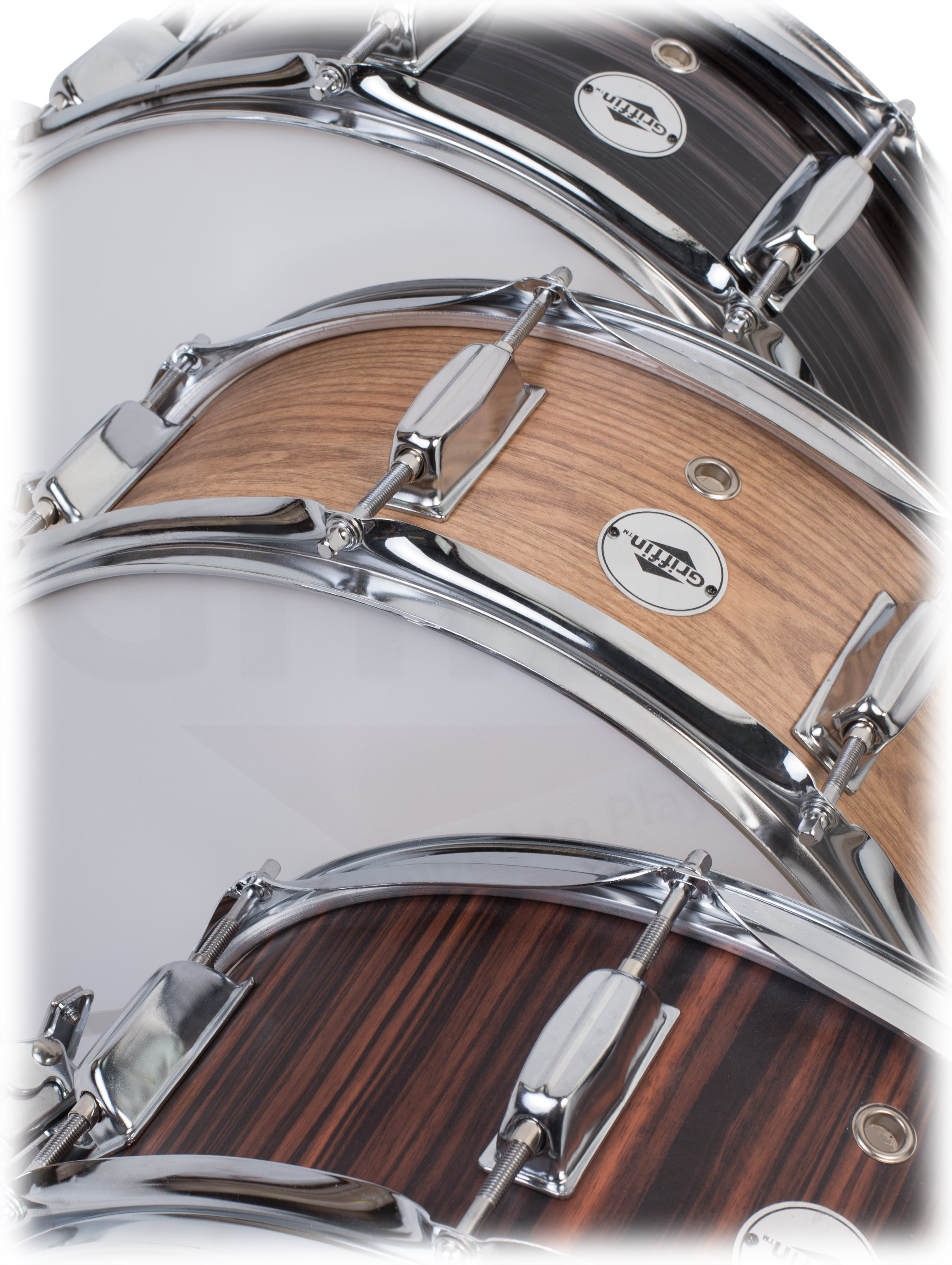 GRIFFIN Snare Drum Black 14"x5.5 Poplar Wood Shell Acoustic Percussion Kit Set 609132683749 eBay