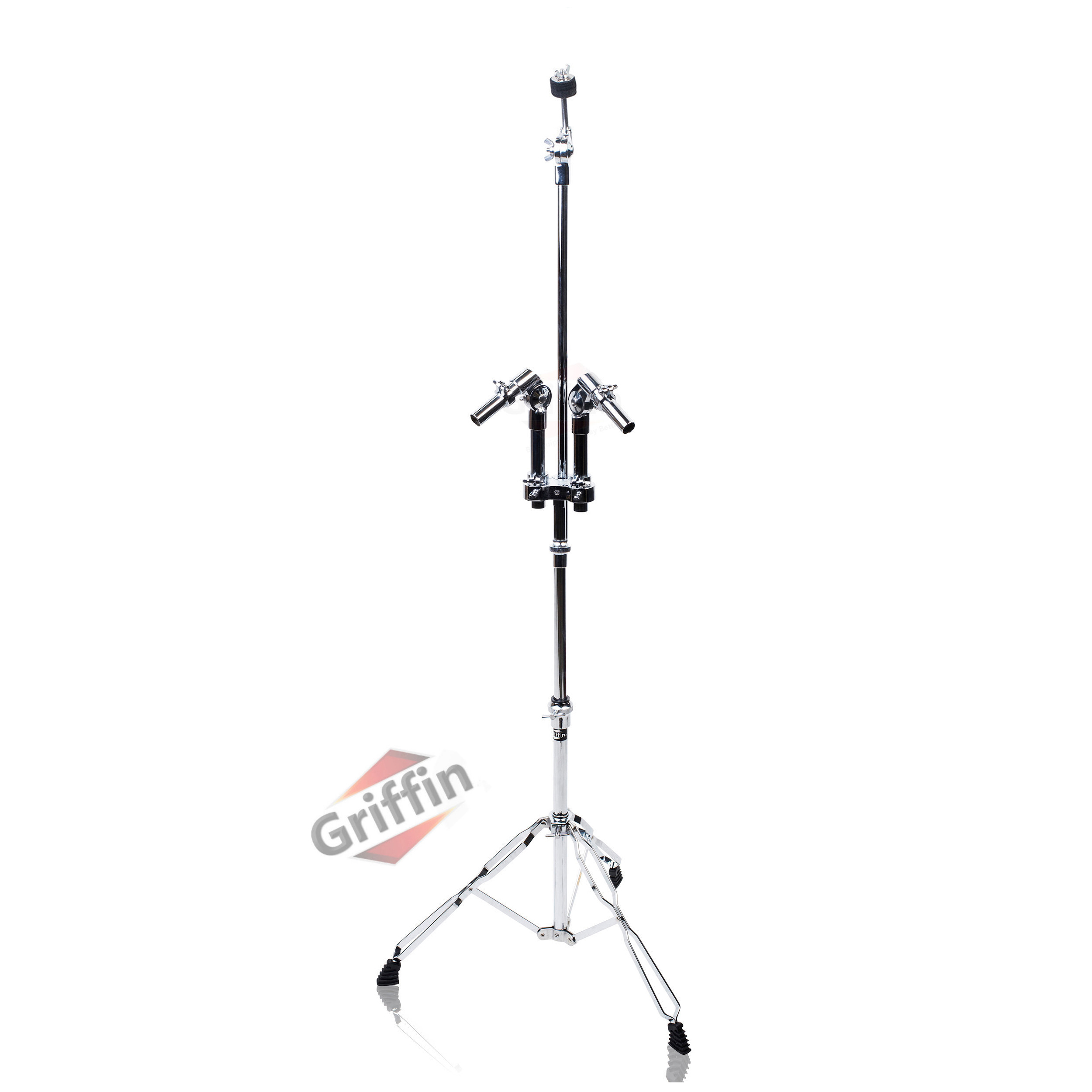Double Tom Drum Stand GRIFFIN Cymbal Holder Mount Arm Duel Percussion