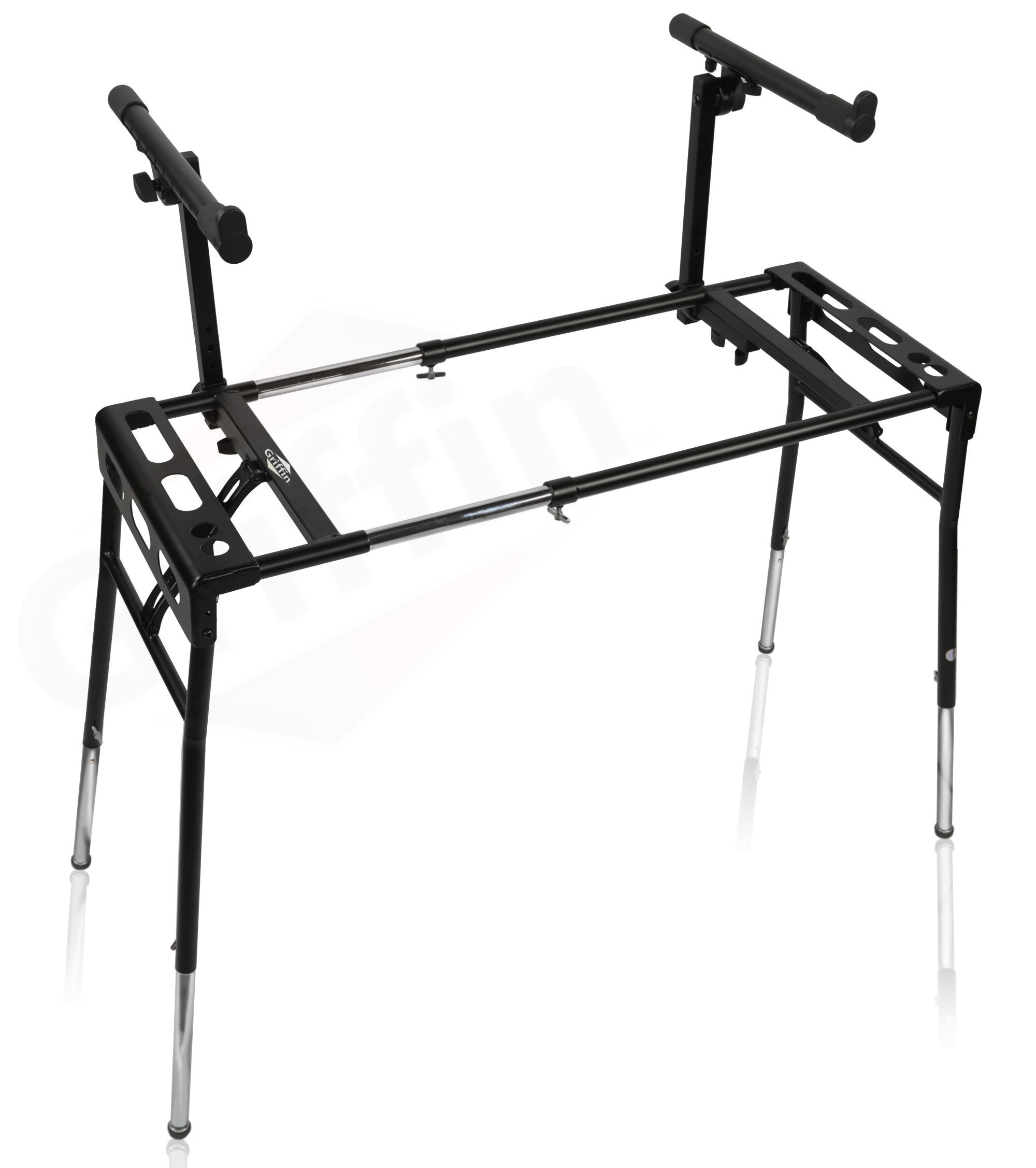Keyboard Stand DJ Workstation Table Top Laptop Holder 2 Tier Double